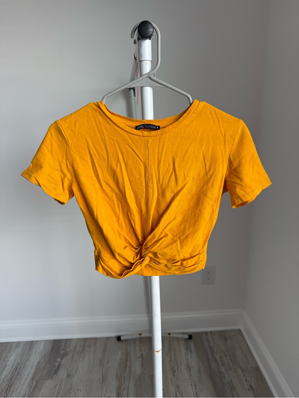 Zara Orange Twist-Front Crop Top